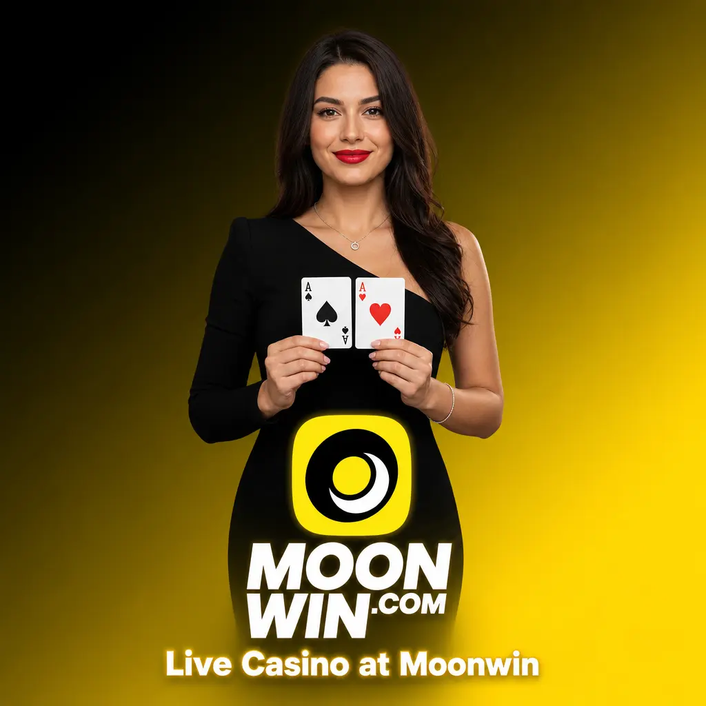 Moonwin live casino with real dealers streaming blackjack, roulette, baccarat, poker and game shows like Crazy Time.