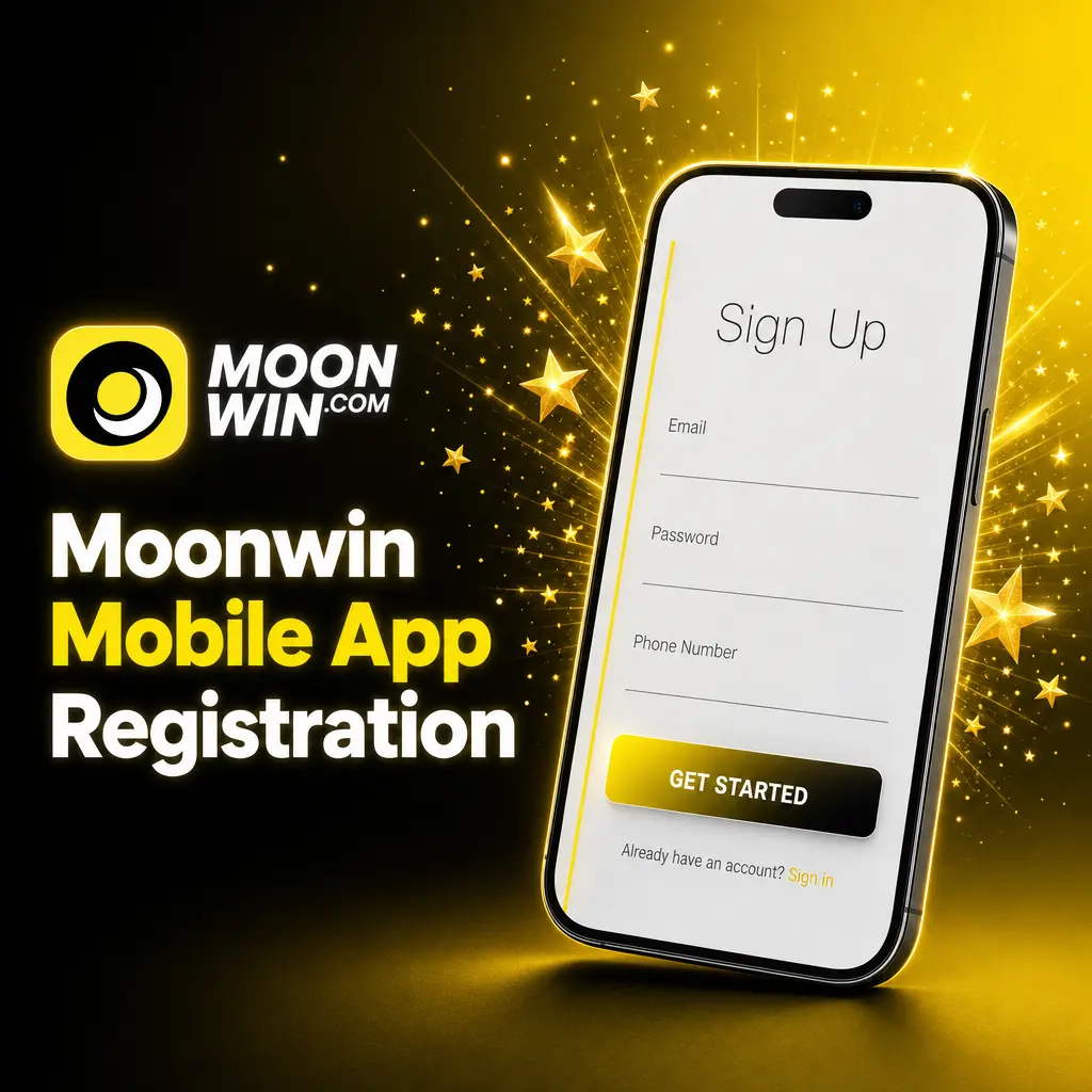 Step-by-step guide to registering on the Moonwin mobile app for iOS and Android devices
